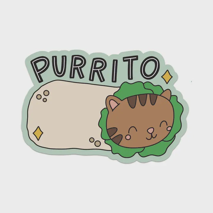 Purrito Cat Sticker – Knit and Bolt